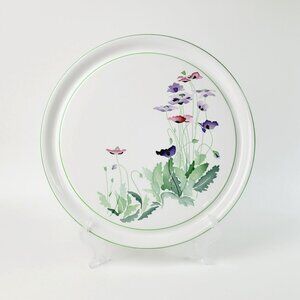Block Midsummer 12" Round Serving Platter Garden Watercolor Pastel Flowers